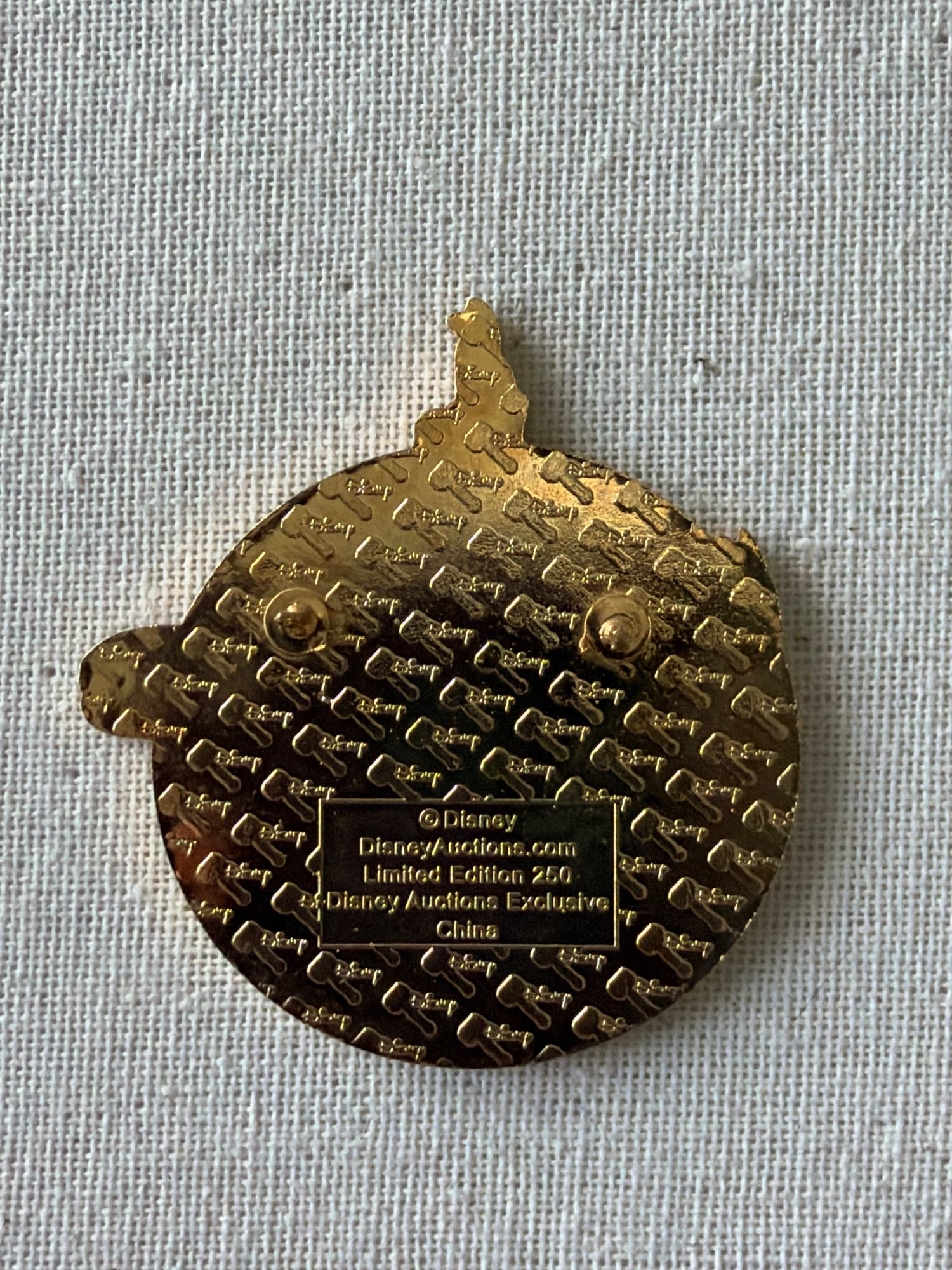 Fantasia Auctions Pin, the back