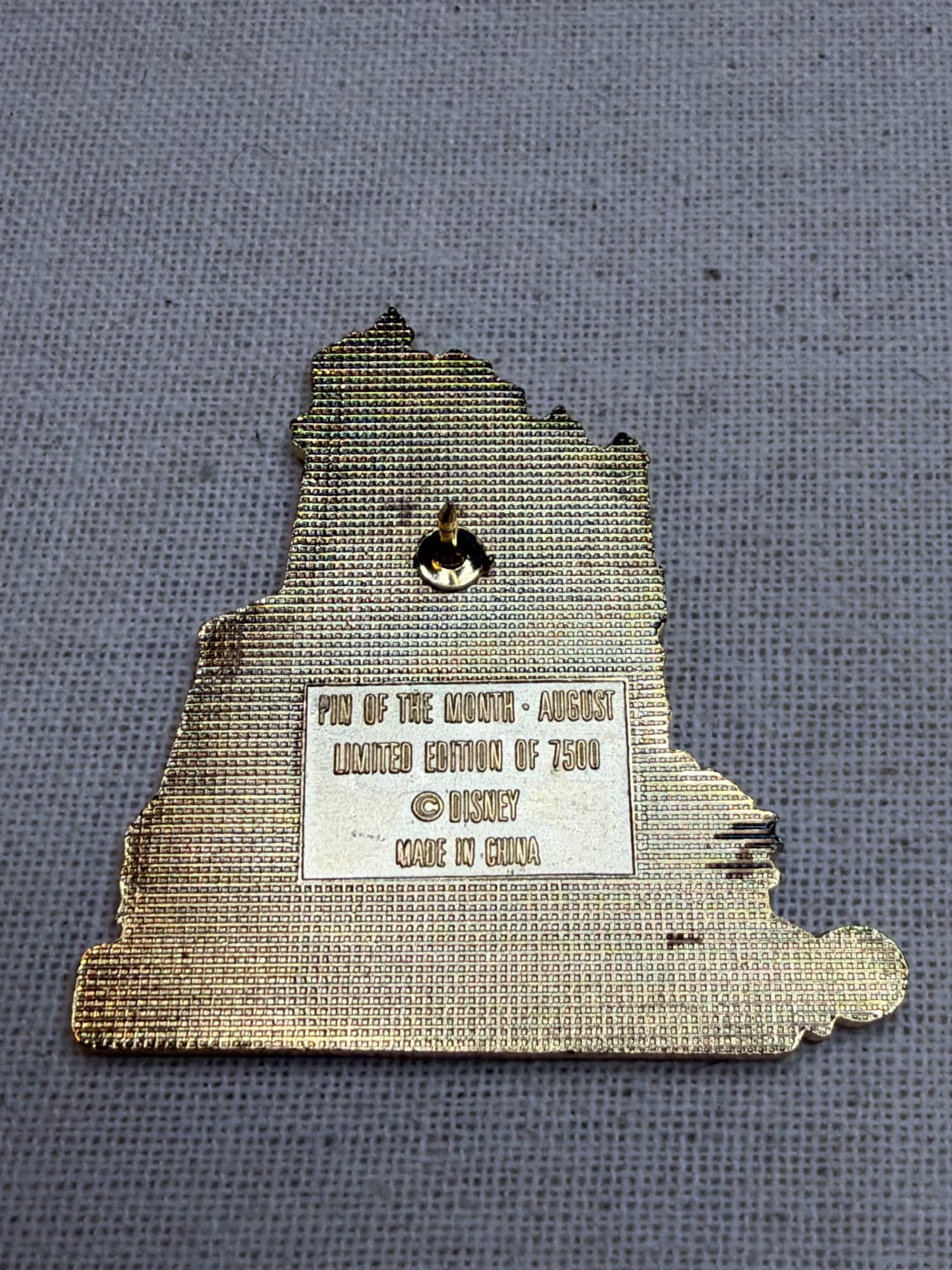 Hollywood Tower Hotel Opening Day Pin, the back