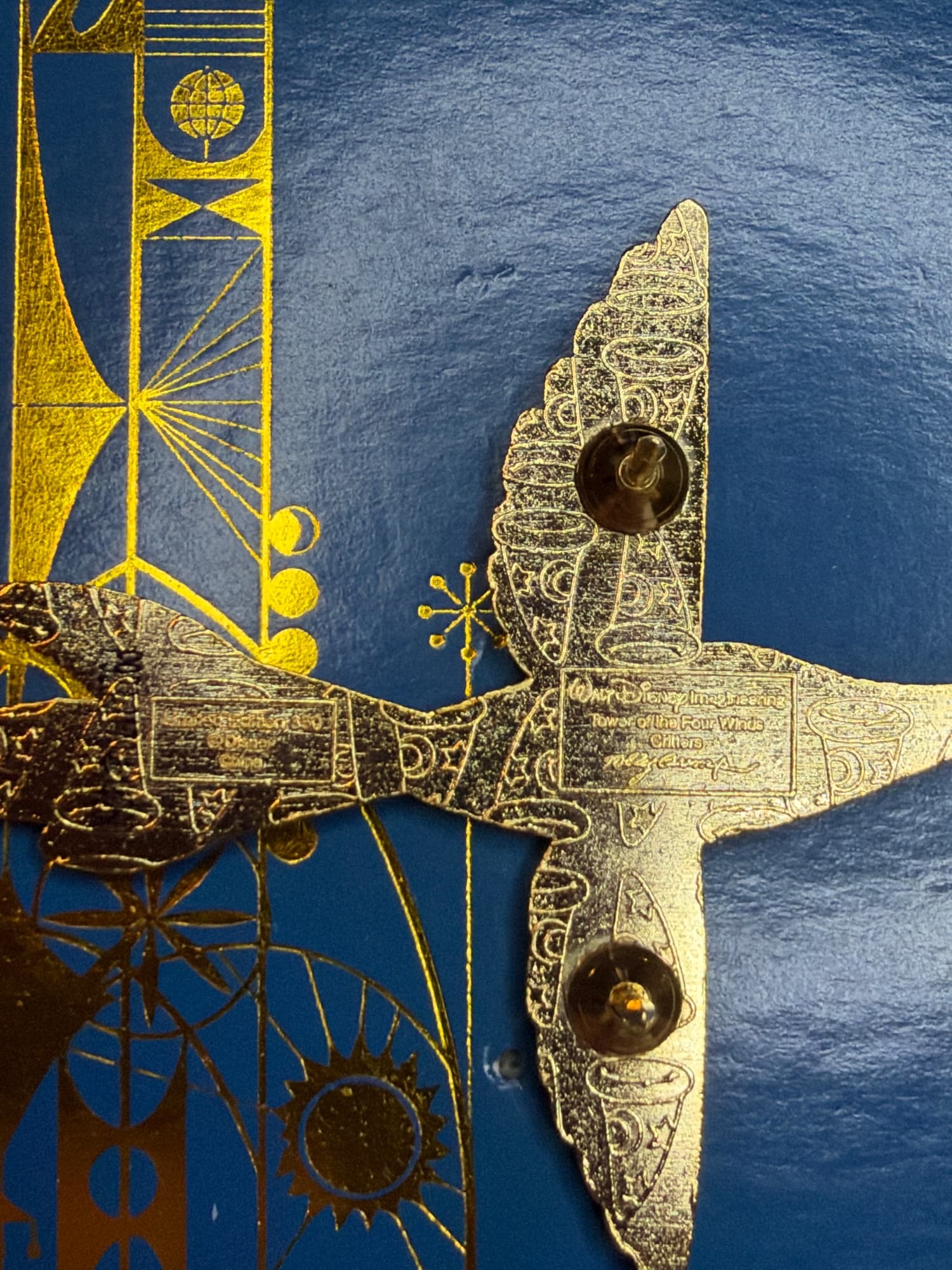 WDI D23 Peacock Tower of the Four Winds Pin, the back
