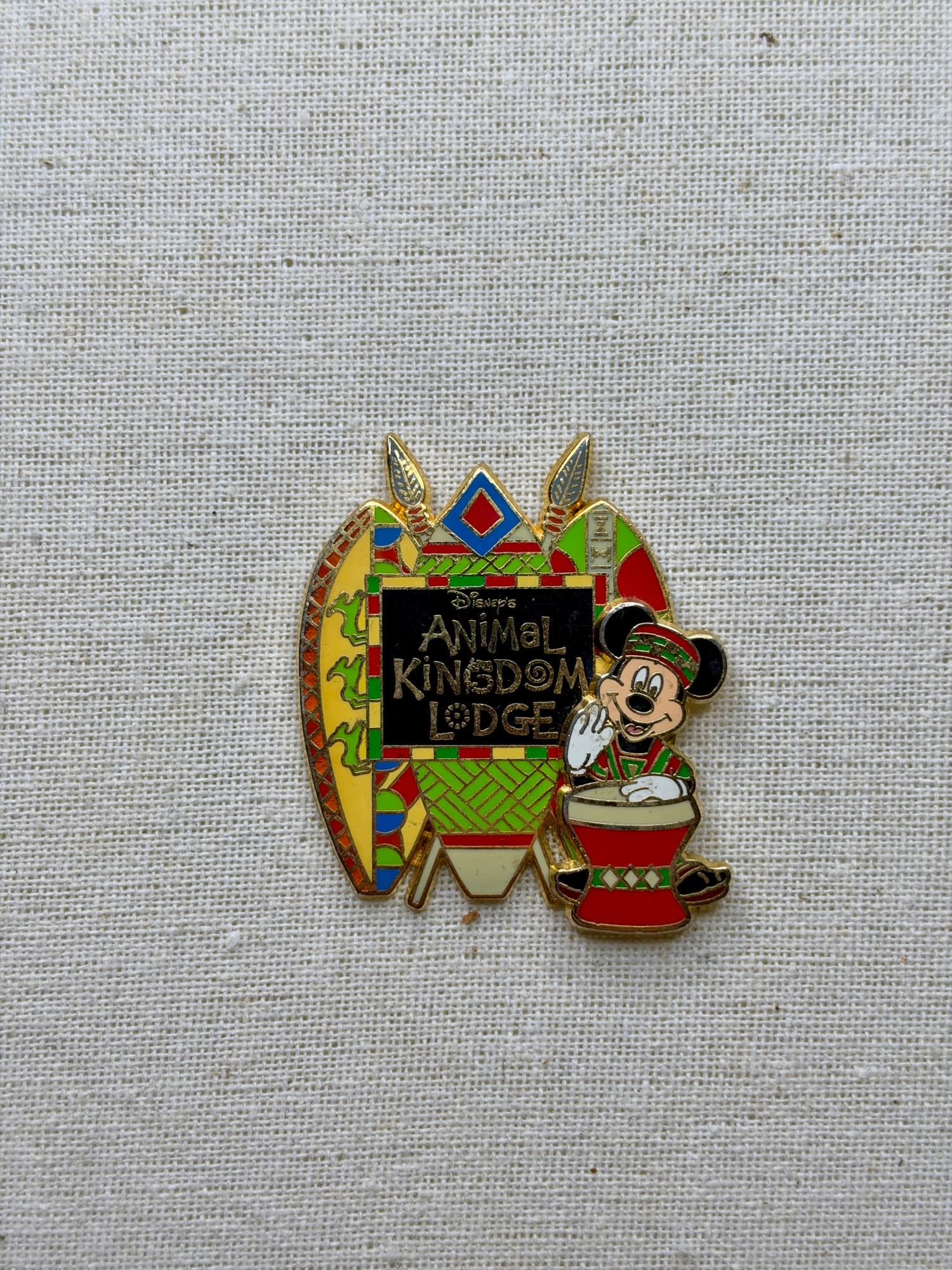 Animal Kindgom Lodge Mickey with Drums Pin, the front