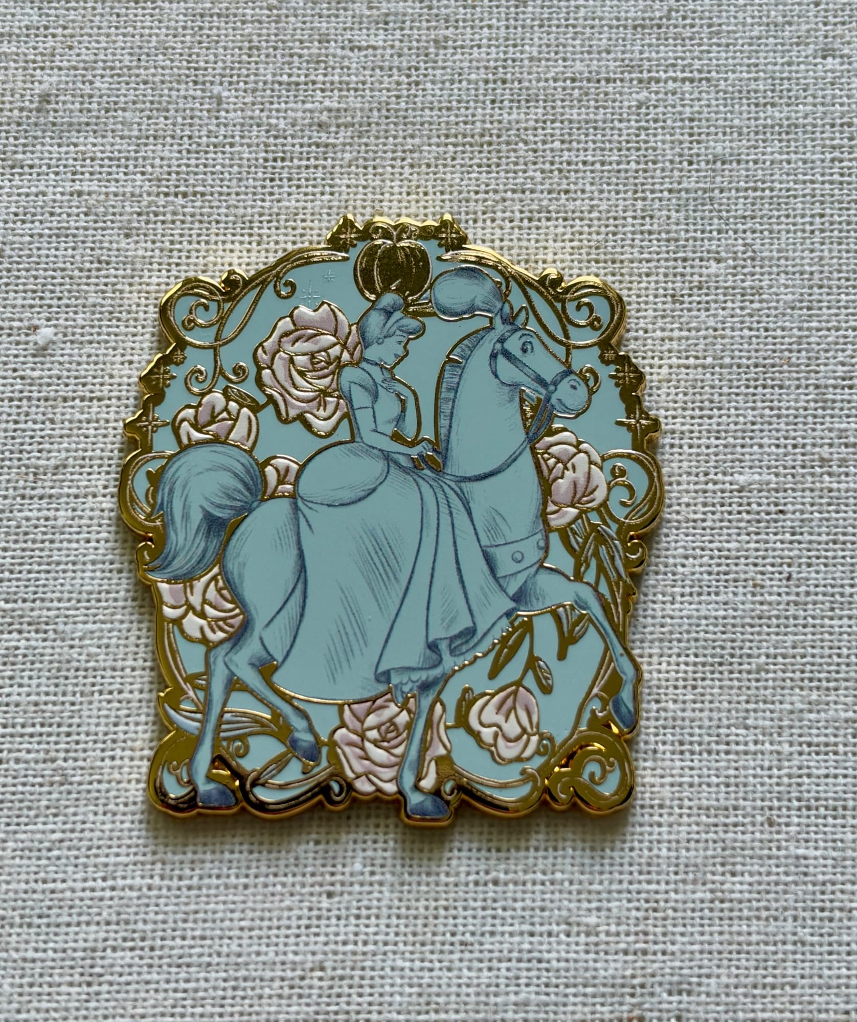 Boxlunch Princess Horses Pin - Cinderella, the front