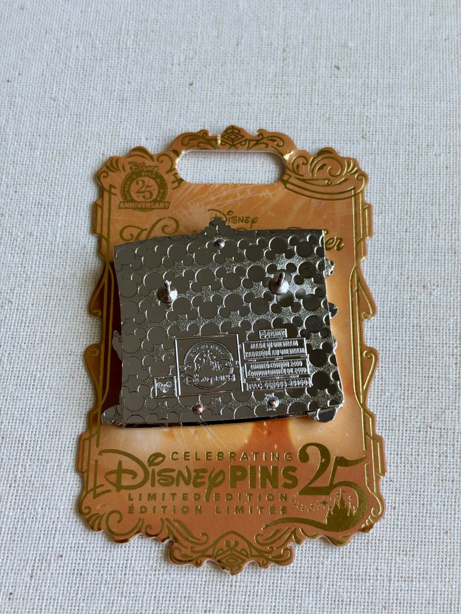 Happily Ever After Mickey/Minnie Pin, the back
