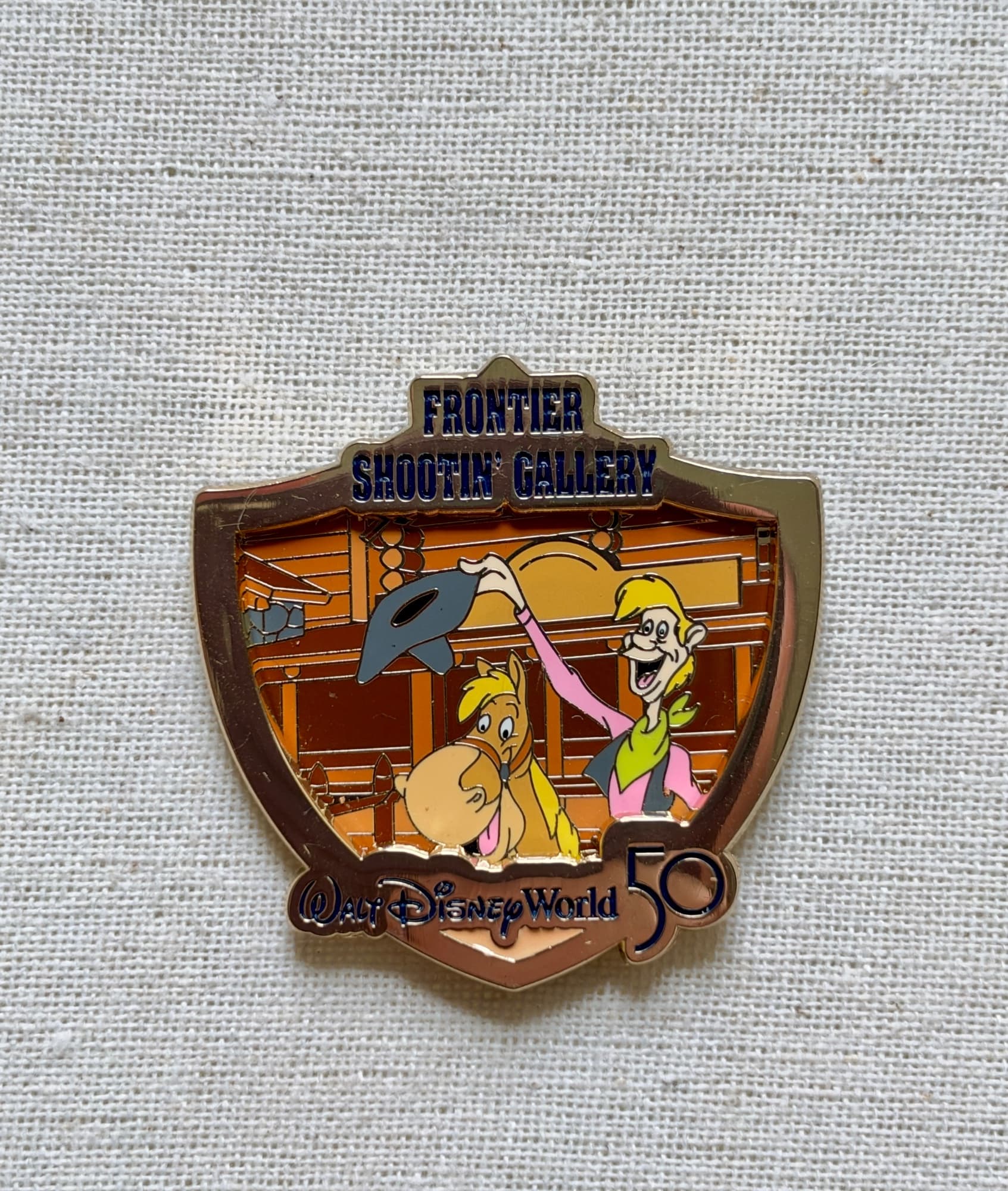 WDW 50th Anniversary Shootin’ Gallery Pin, the front