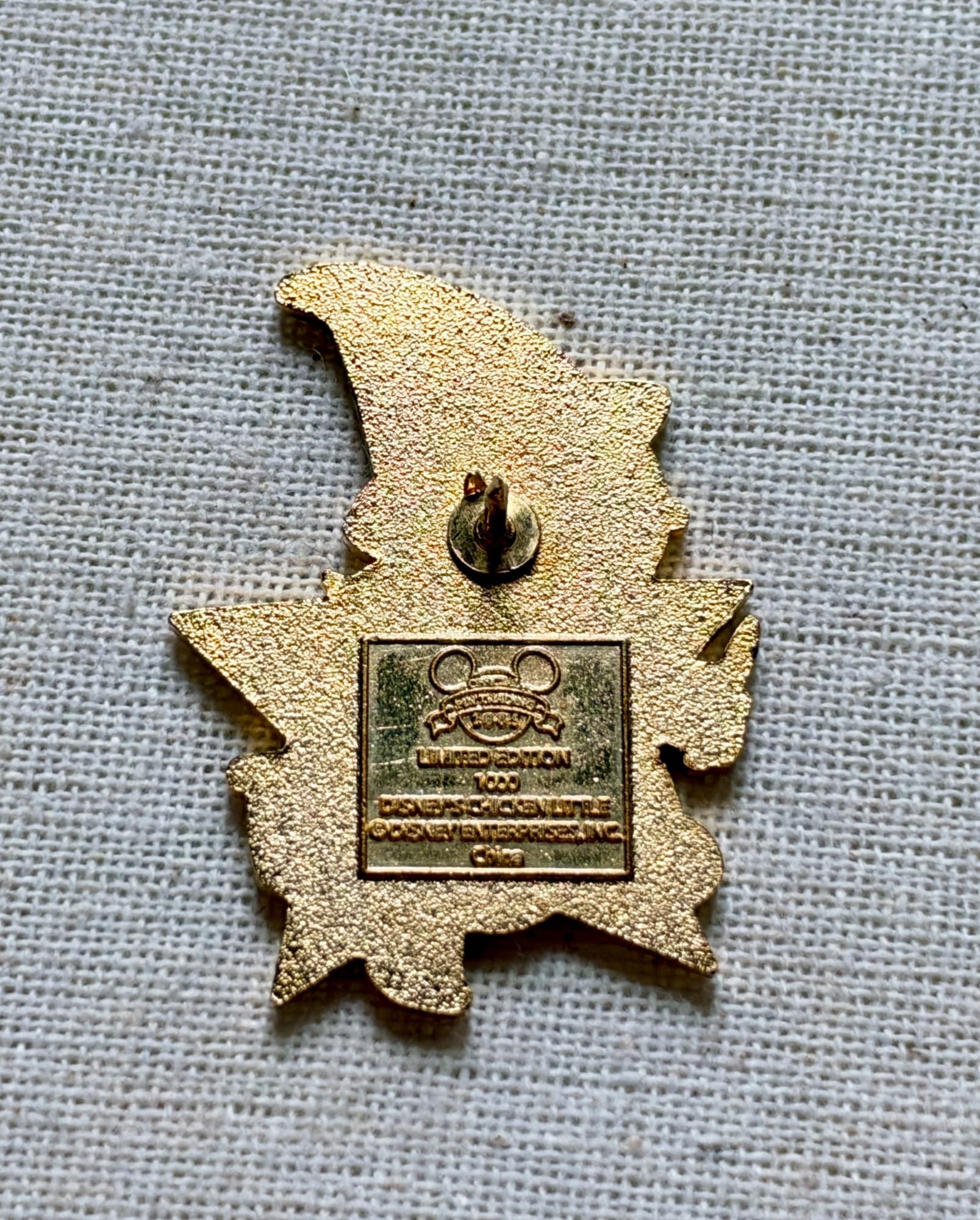 VTG Chicken Little Sorcerer Pin, the back