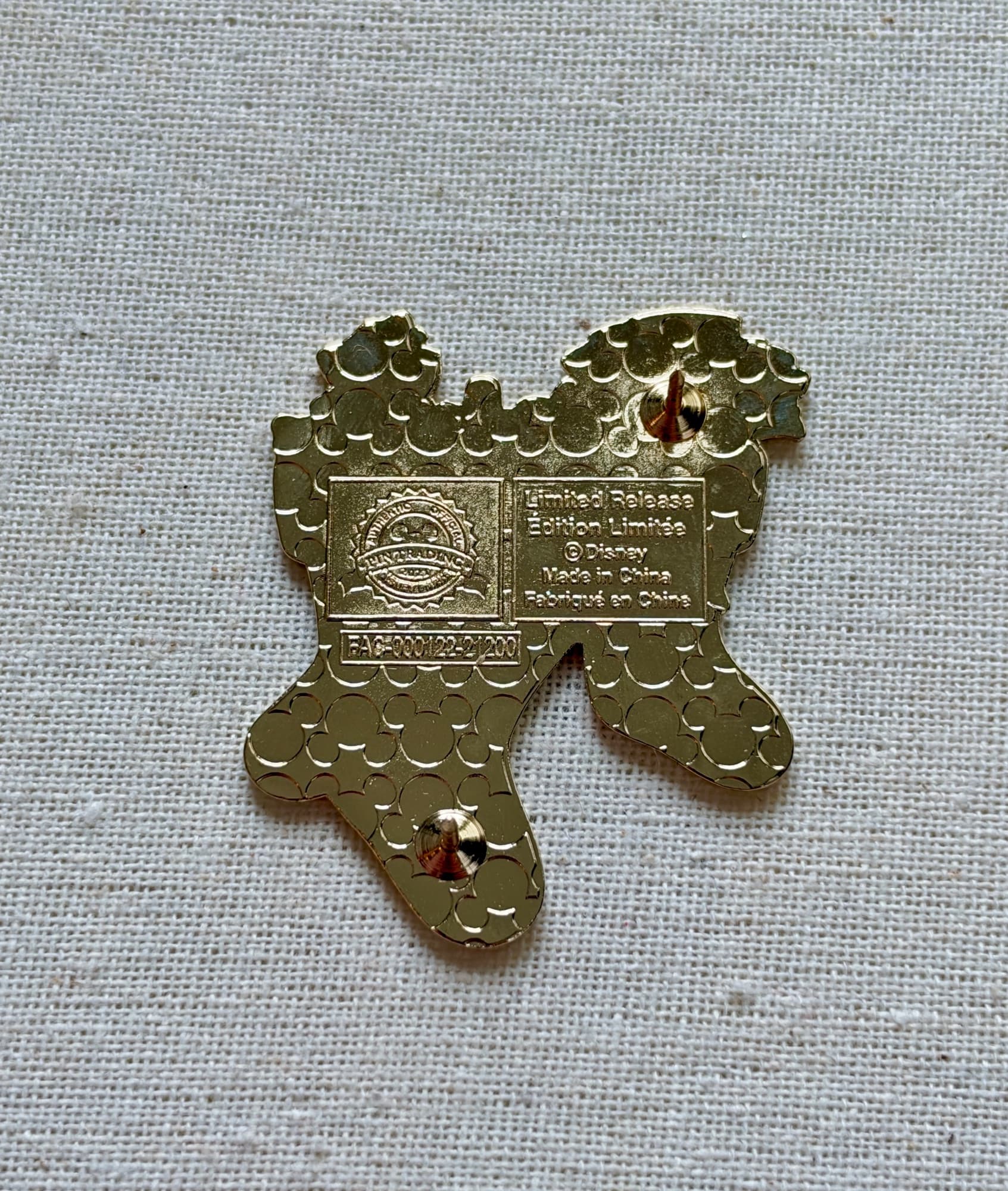 Aristocats Stocking Pin - Marie, Berlioz, Toulouse, the back