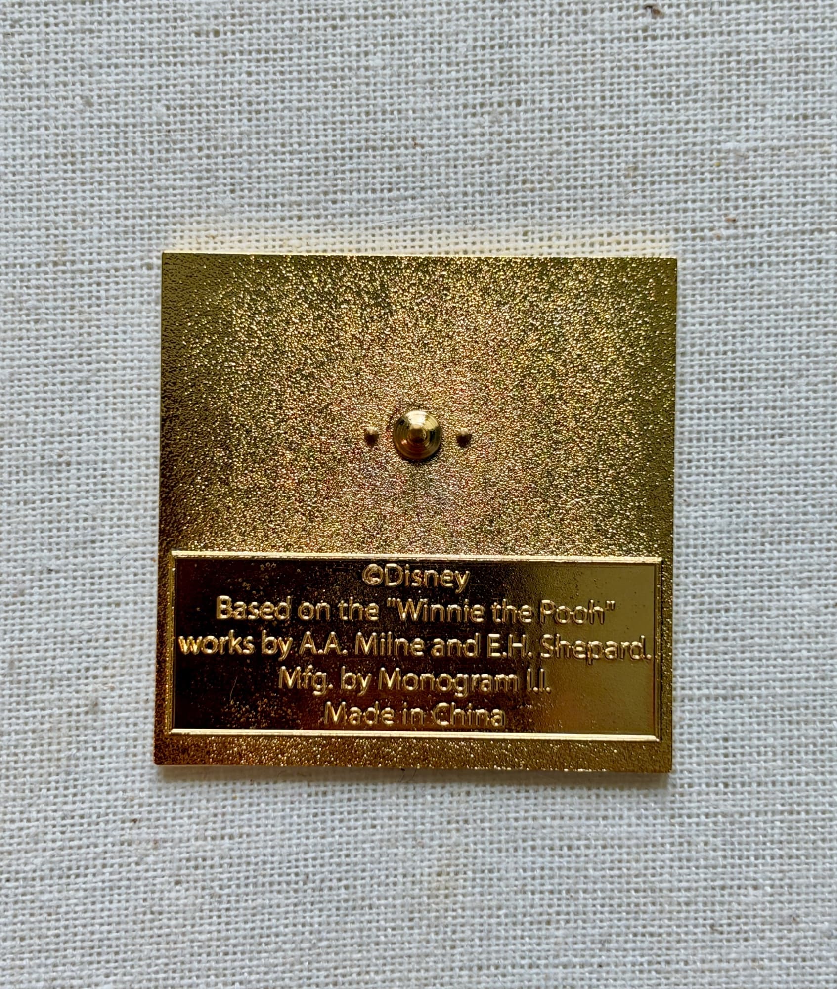 Boxlunch Pooh Embroidered Portrait Pin, the back