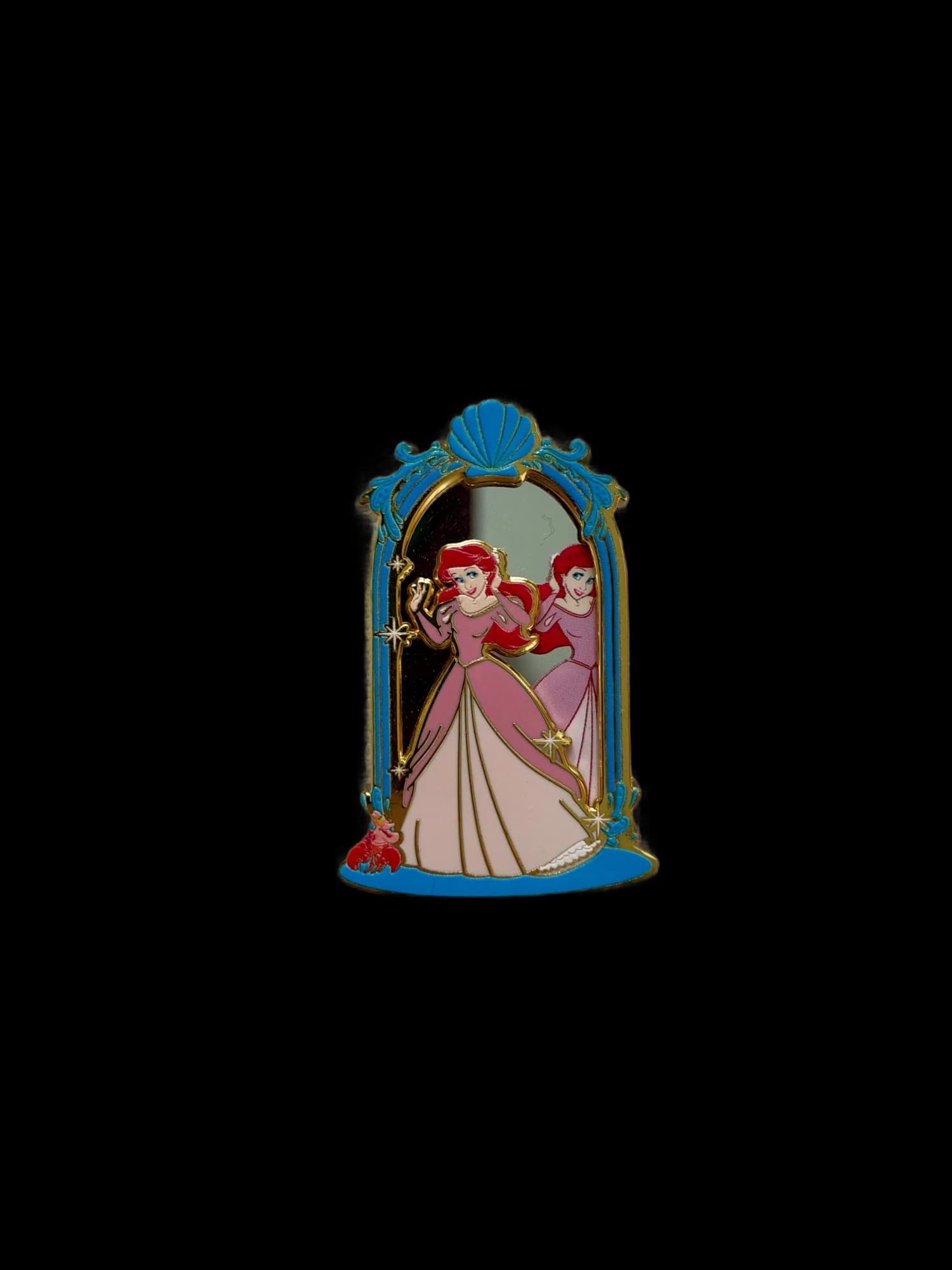 Disney Princess Reflection Monogram Pin - Ariel, the front