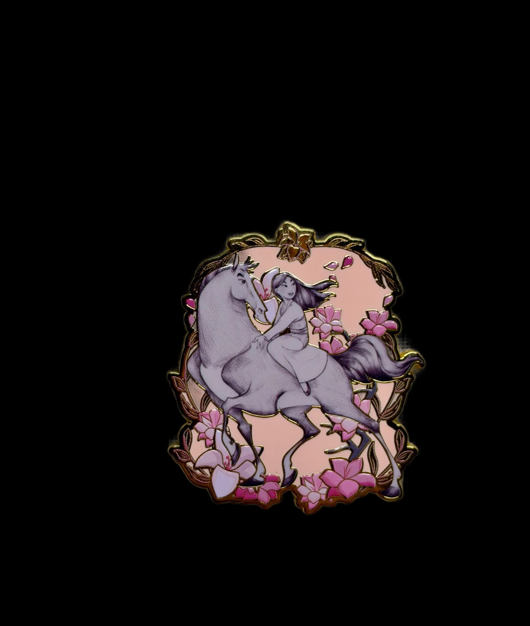 Monogram Princess Horses Pin - Mulan, the front