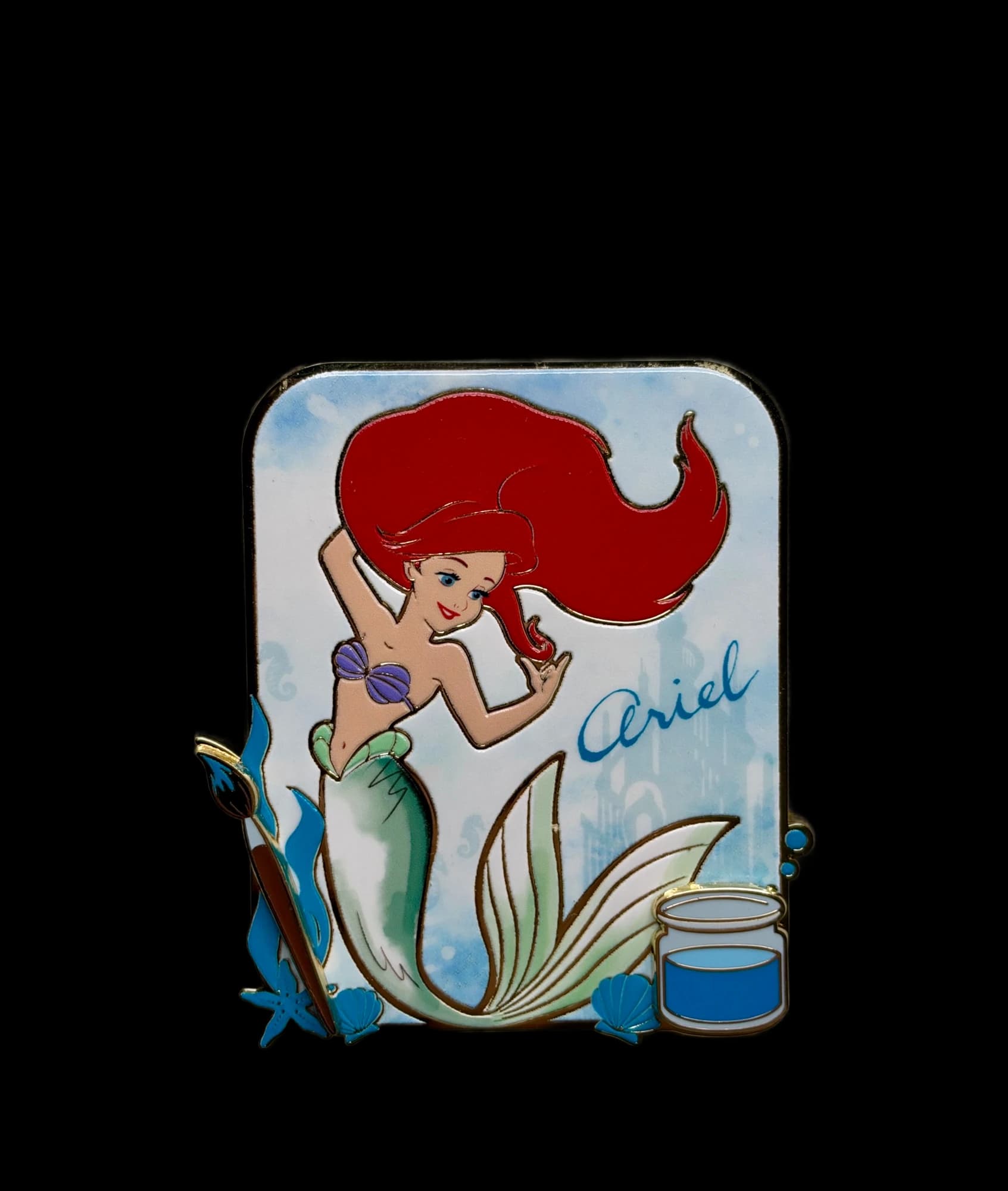 PALM Brushstrokes of Royalty Pin - Ariel, the front