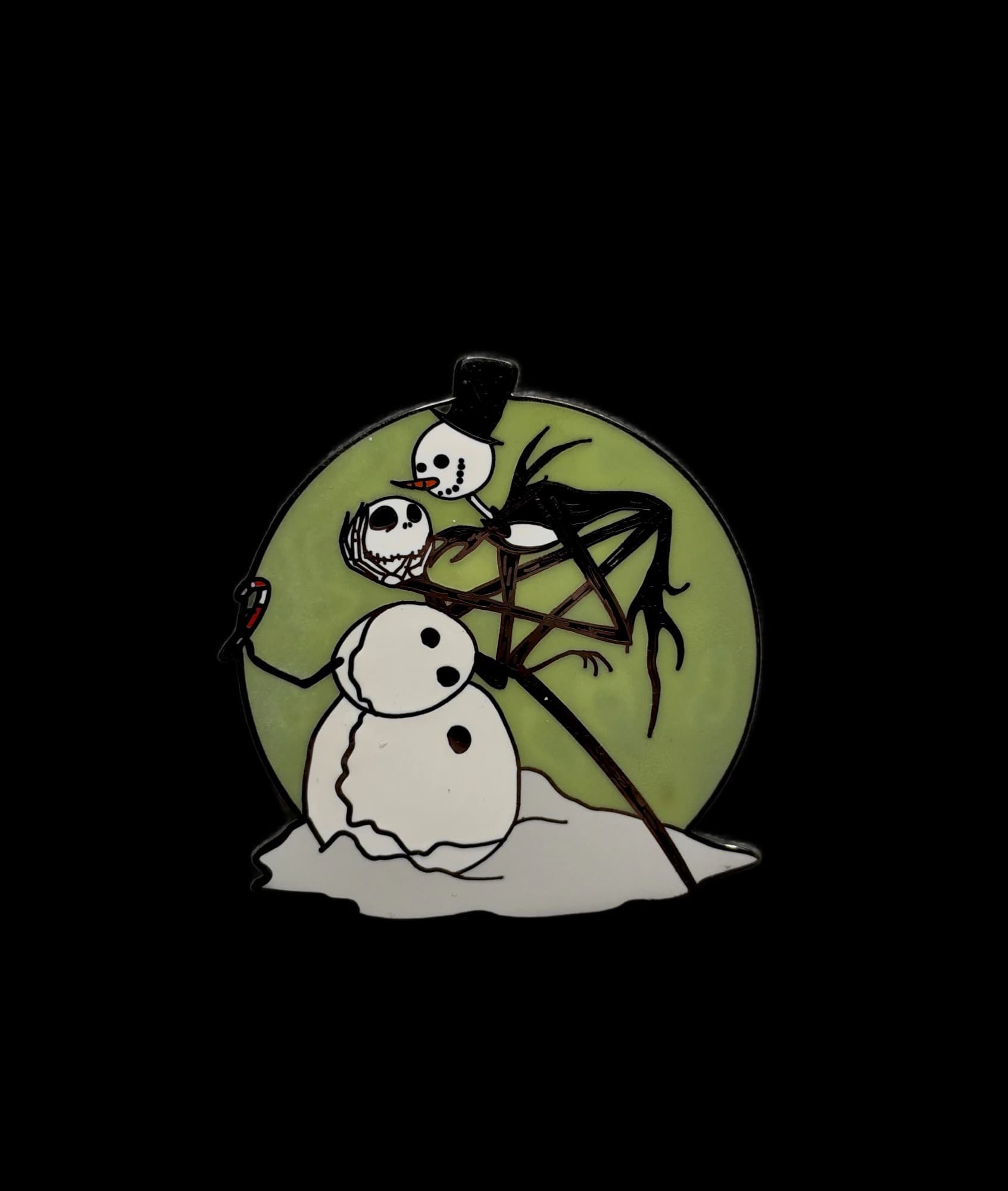 NBC Disney Auctions Jack Snowman Pin, the front