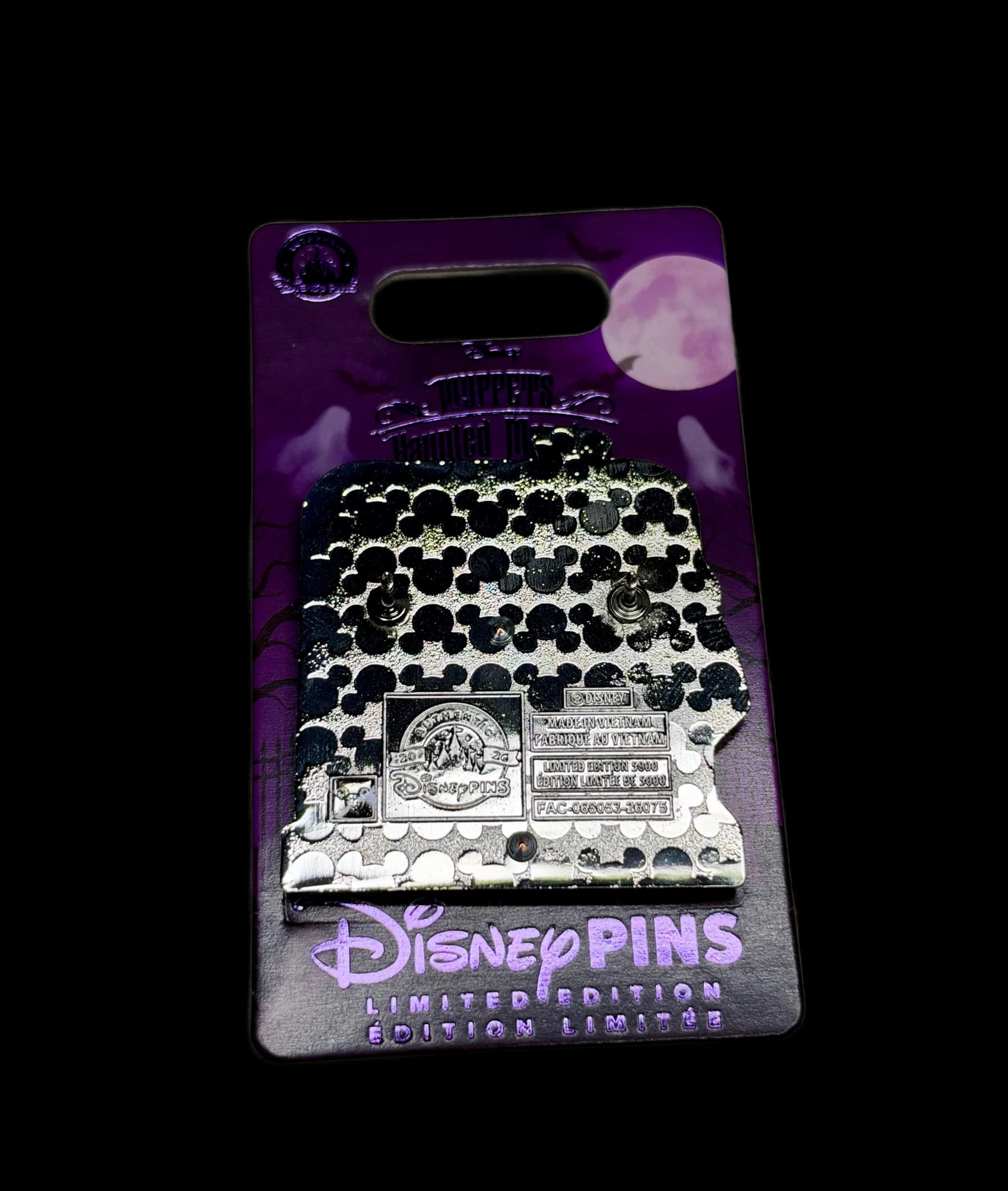 Muppets Haunted Mansion Kermit/Fozzy Pin, the back