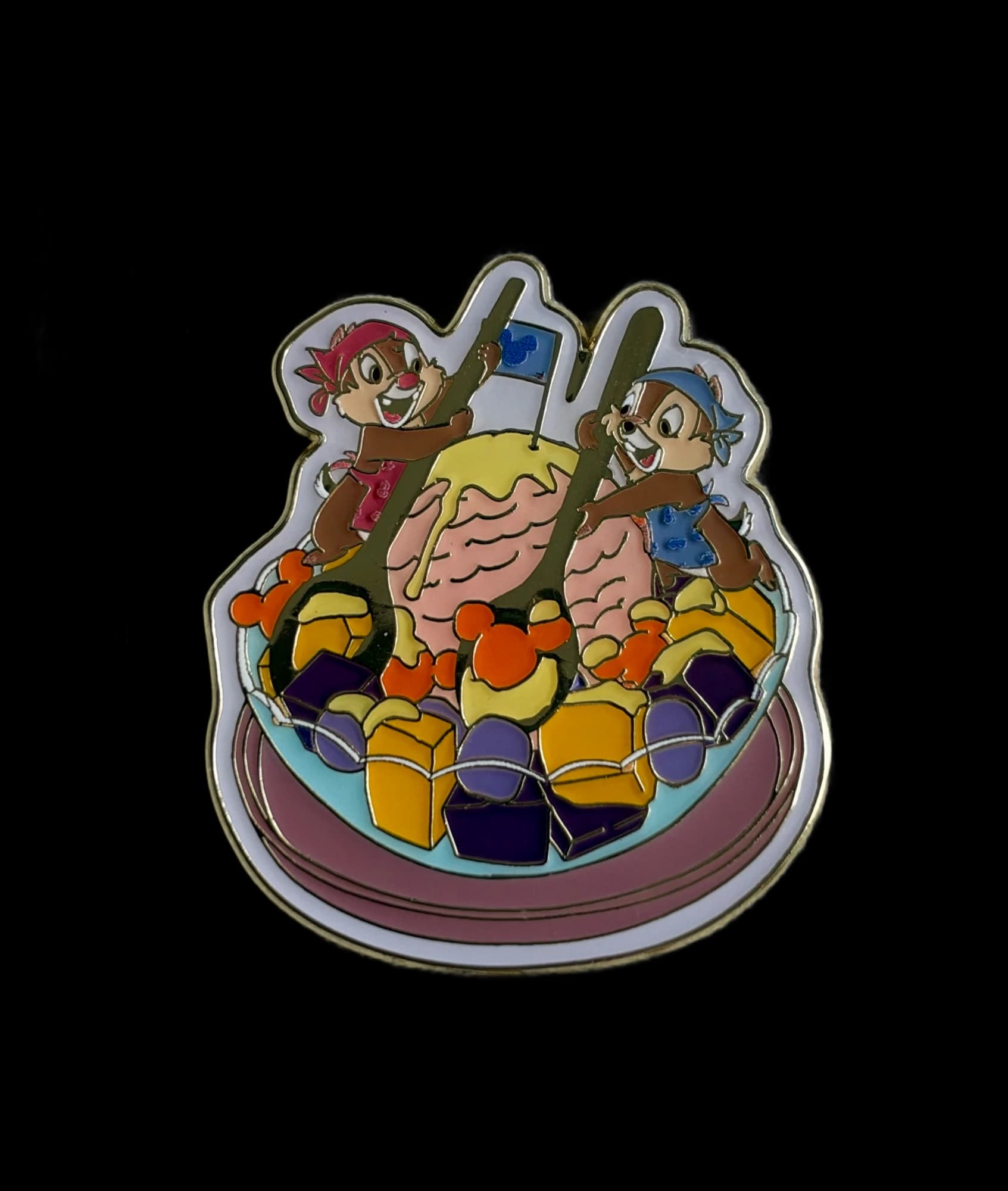 HKDL Chip/Dale Snack Pin - Ice Cream, the front