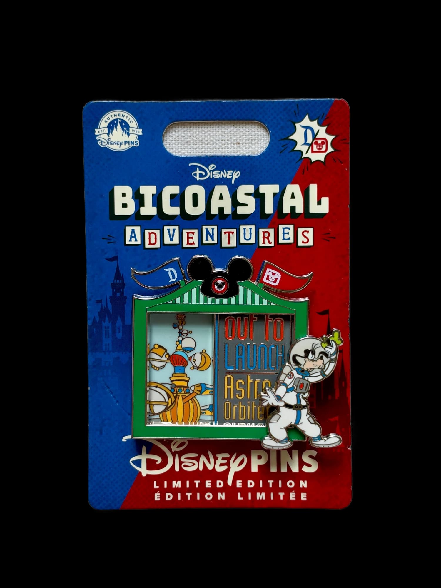 Disney Parks Bicoastal Adventures Astro Orbiter Interactive Pin, the front