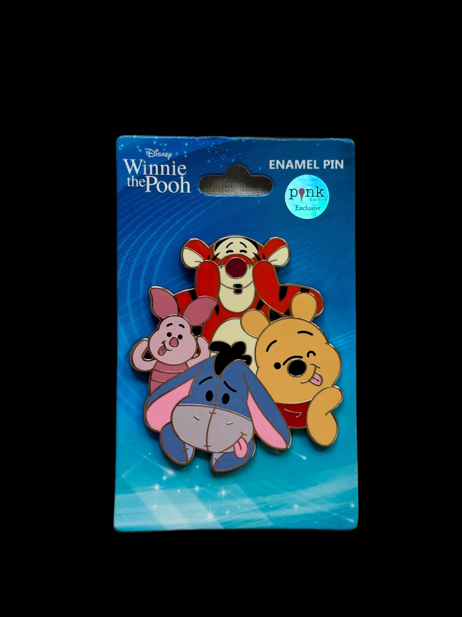 PALM Cluster Selfie Pin - Pooh/Tigger/Piglet/Eeyore, the front